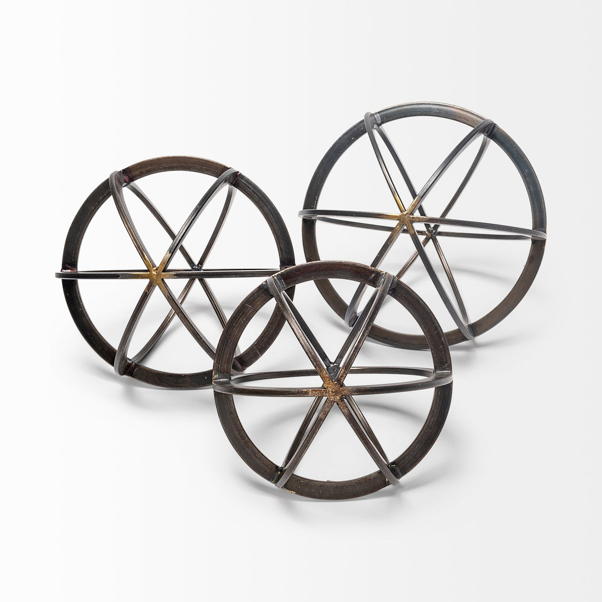Galenna III (Large) 10L x 10W Black Metal Circular Decorative Orb by Mercana at Eve Furniture