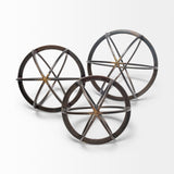 Galenna III (Large) Black Metal Circular Decorative Orb by Mercana at Eve Furniture