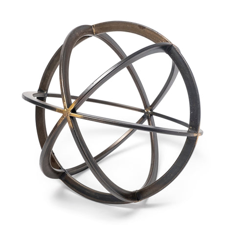 Galenna III (Large) Black Metal Circular Decorative Orb by Mercana at Eve Furniture
