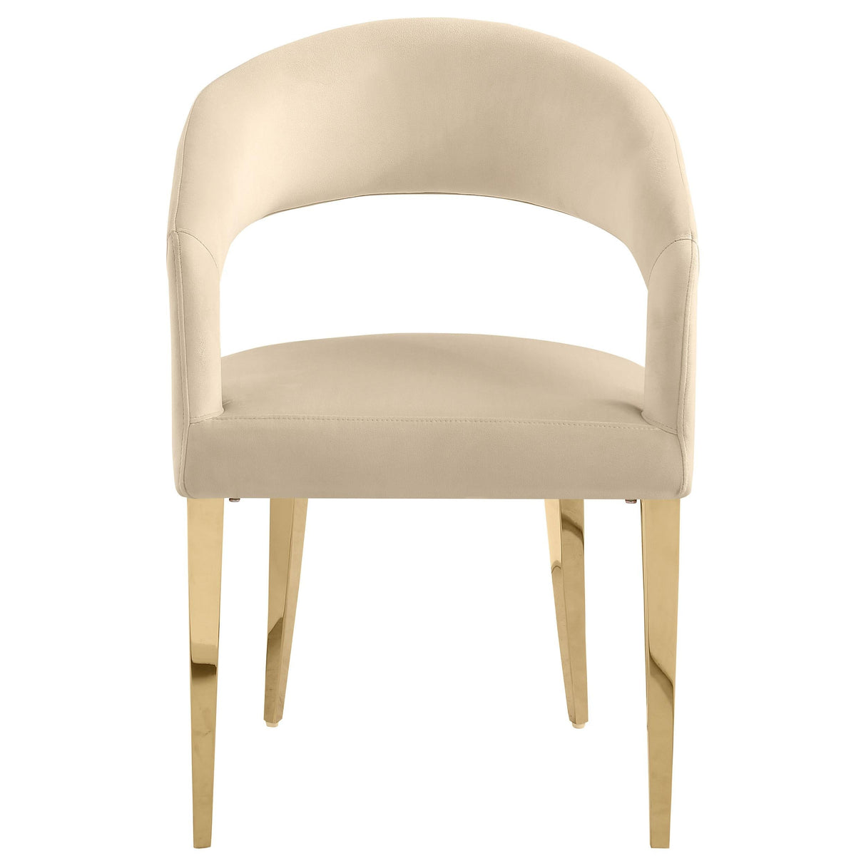 Galiano Velvet Upholstered Dining Arm Chair Cream (Set of 2)