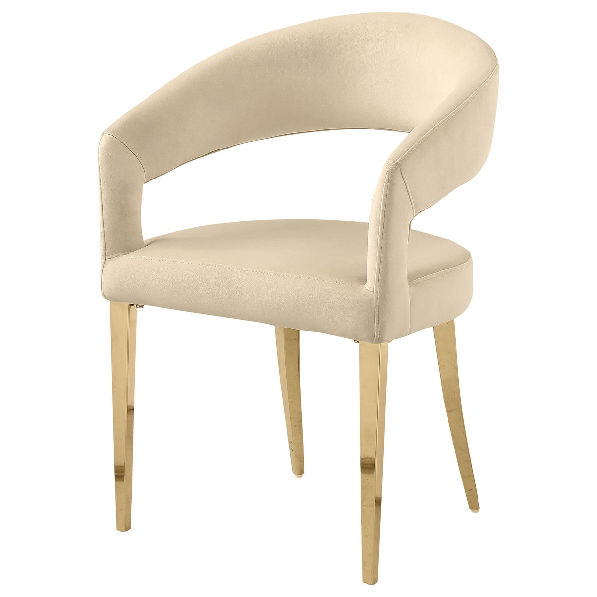 Galiano Velvet Upholstered Dining Arm Chair Cream (Set of 2)