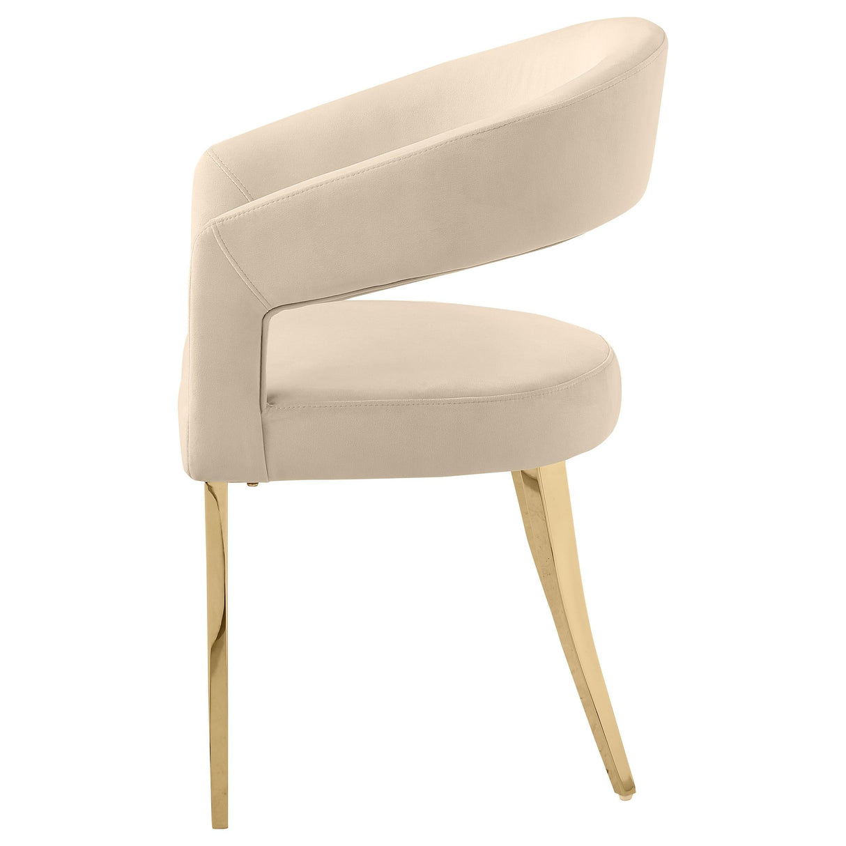 Galiano Velvet Upholstered Dining Arm Chair Cream (Set of 2)