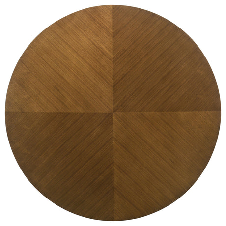 Galindo Walnut 52-inch Round Walnut Veneer Dining Table by Coaster at Eve Furniture