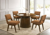 Galindo Walnut 52-inch Round Walnut Veneer Dining Table by Coaster at Eve Furniture