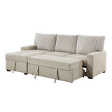 Gallatin Beige 2-Piece Sectional with Left Chaise, Pull-out Bed and Hidden Storage by Homelegance at Eve Furniture