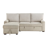 Gallatin Beige 2-Piece Sectional with Left Chaise, Pull-out Bed and Hidden Storage by Homelegance at Eve Furniture