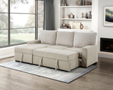 Gallatin Beige 2-Piece Sectional with Left Chaise, Pull-out Bed and Hidden Storage by Homelegance at Eve Furniture