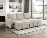 Gallatin Beige 2-Piece Sectional with Right Chaise, Pull-out Bed and Hidden Storage by Homelegance at Eve Furniture