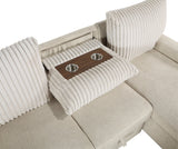 Gallatin Beige 2-Piece Sectional with Right Chaise, Pull-out Bed and Hidden Storage by Homelegance at Eve Furniture