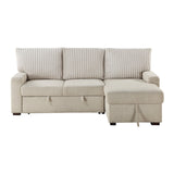 Gallatin Beige 2-Piece Sectional with Right Chaise, Pull-out Bed and Hidden Storage by Homelegance at Eve Furniture