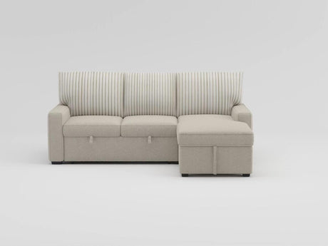 Gallatin Beige 2-Piece Sectional with Right Chaise, Pull-out Bed and Hidden Storage by Homelegance at Eve Furniture