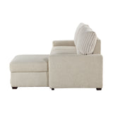 Gallatin Beige 2-Piece Sectional with Right Chaise, Pull-out Bed and Hidden Storage by Homelegance at Eve Furniture