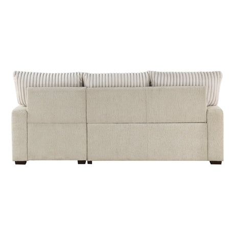 Gallatin Beige 2-Piece Sectional with Right Chaise, Pull-out Bed and Hidden Storage by Homelegance at Eve Furniture