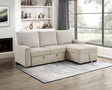 Gallatin Beige 2-Piece Sectional with Right Chaise, Pull-out Bed and Hidden Storage by Homelegance at Eve Furniture