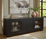 Galliden Black 80" TV Stand by Ashley at Eve Furniture