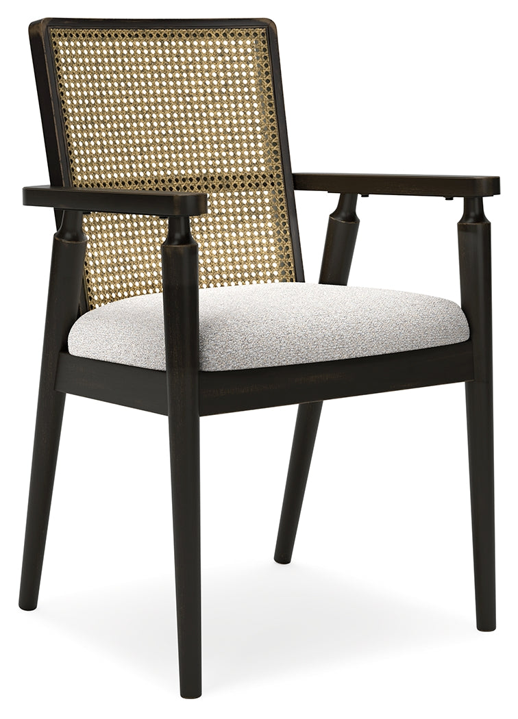 Galliden Black Dining Arm Chair, Set of 2