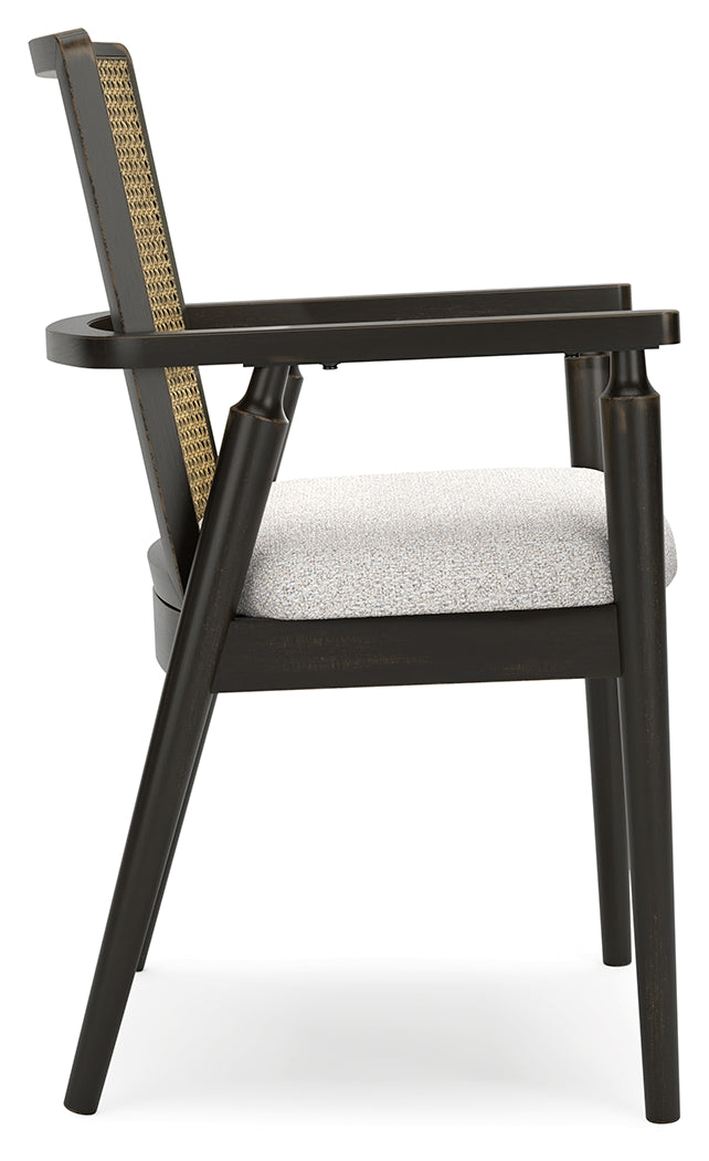 Galliden Black Dining Arm Chair, Set of 2