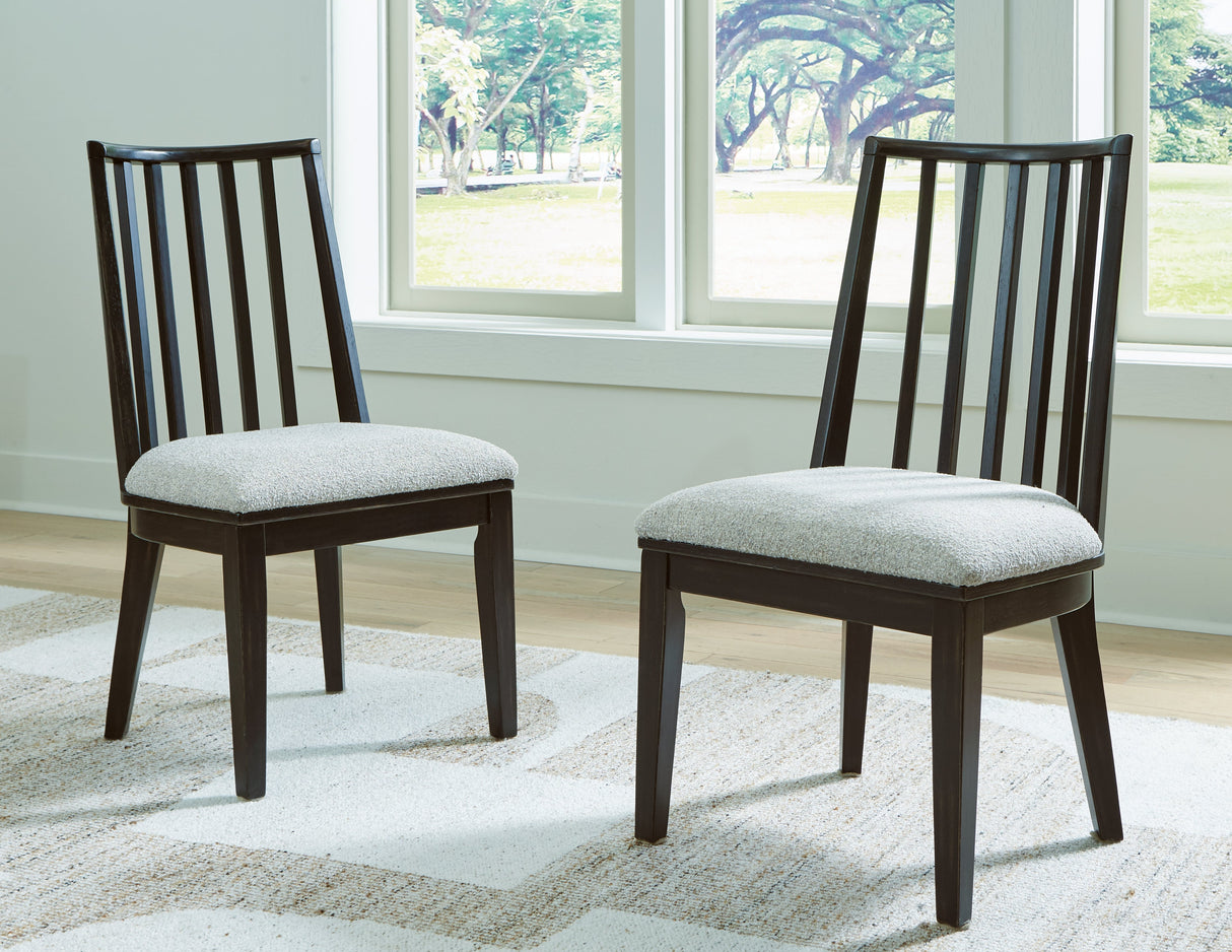 Galliden Black Dining Chair, Set of 2