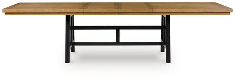 Galliden Black/Brown Extendable Dining Table and 6 Chairs by Ashley at Eve Furniture