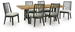 Galliden Black/Brown Extendable Dining Table and 6 Chairs by Ashley at Eve Furniture
