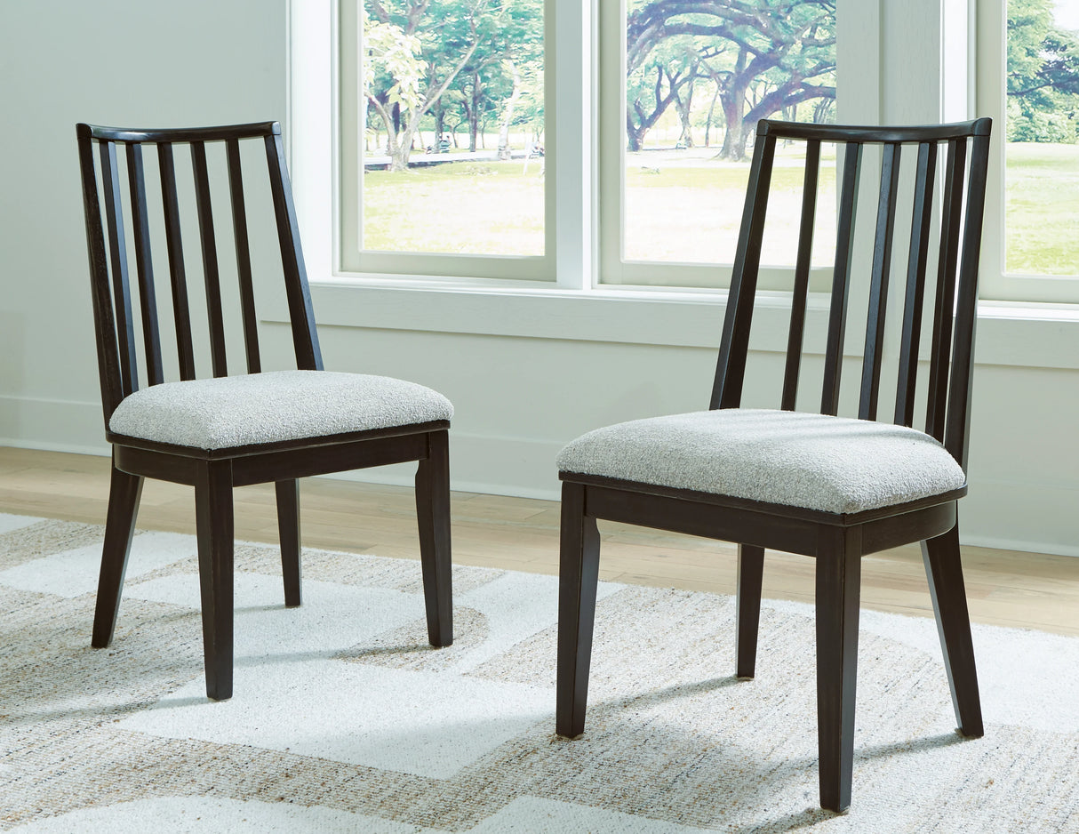 Galliden Black/Brown Extendable Dining Table and 6 Chairs by Ashley at Eve Furniture