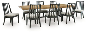 Galliden Black/Brown Extendable Dining Table and 8 Chairs by Ashley at Eve Furniture