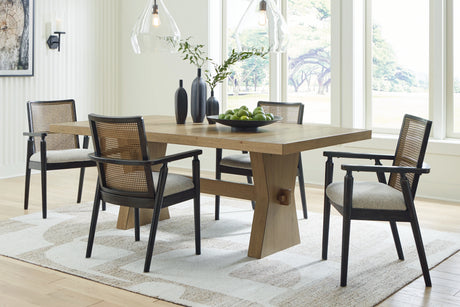Galliden Light Brown Dining Table and 4 Chairs by Ashley at Eve Furniture