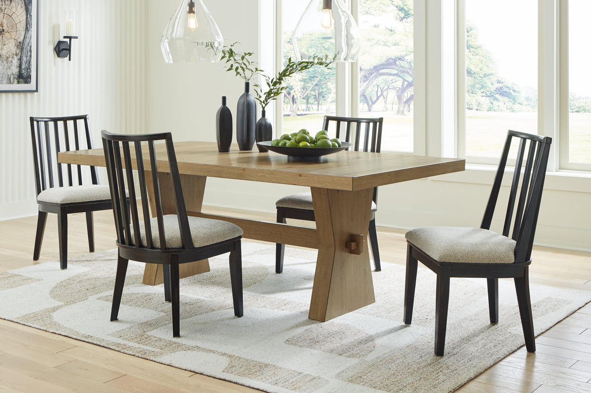 Galliden Light Brown Dining Table and 4 Chairs by Ashley at Eve Furniture
