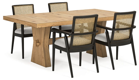 Galliden Light Brown Dining Table and 4 Chairs by Ashley at Eve Furniture