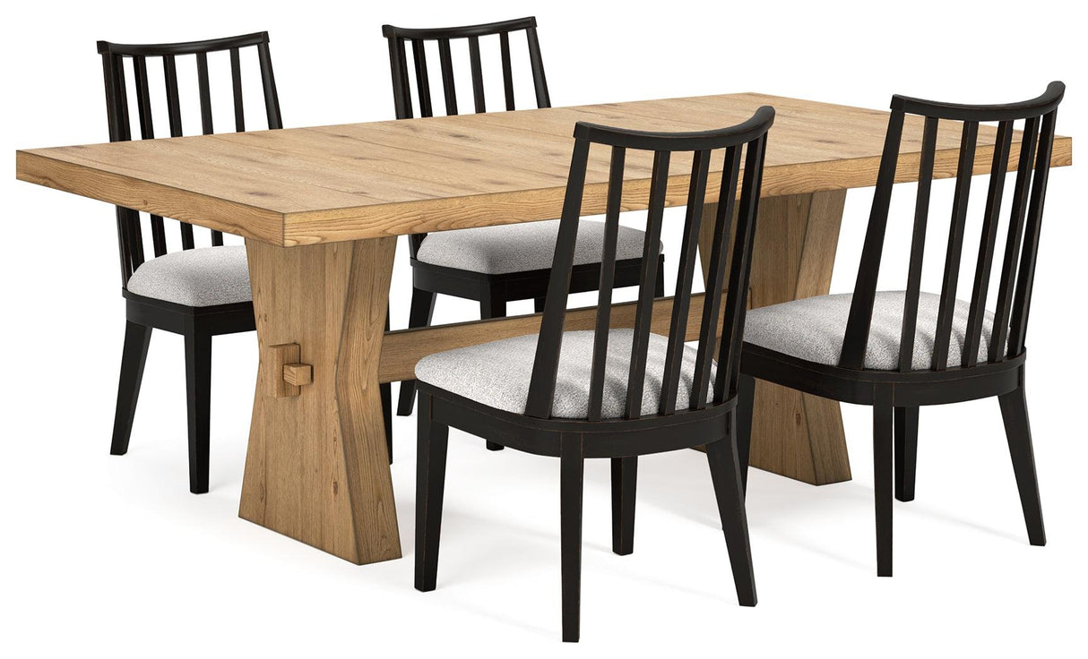 Galliden Light Brown Dining Table and 4 Chairs by Ashley at Eve Furniture