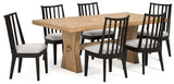 Galliden Light Brown Dining Table and 6 Chairs by Ashley at Eve Furniture