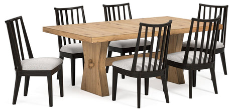 Galliden Light Brown Dining Table and 6 Chairs by Ashley at Eve Furniture