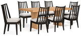 Galliden Light Brown Dining Table and 8 Chairs by Ashley at Eve Furniture