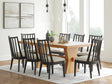 Galliden Light Brown Dining Table and 8 Chairs by Ashley at Eve Furniture