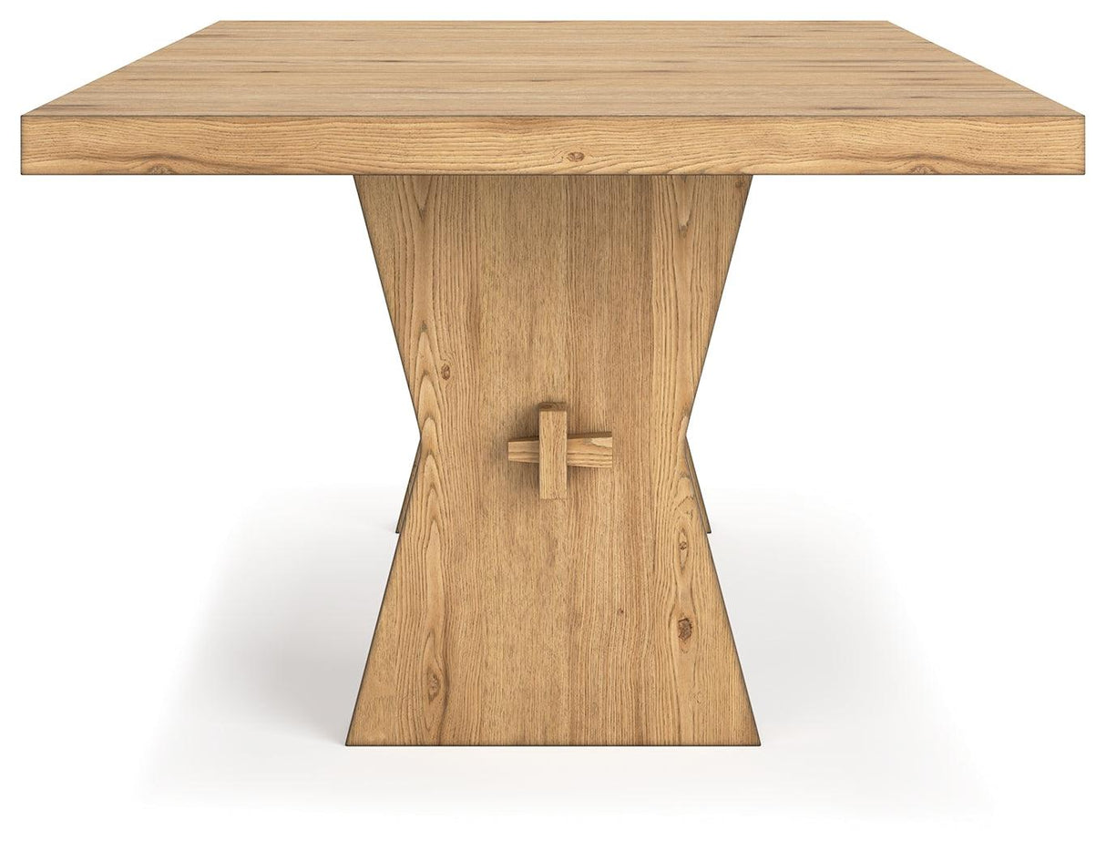 Galliden Light Brown Dining Table by Ashley at Eve Furniture
