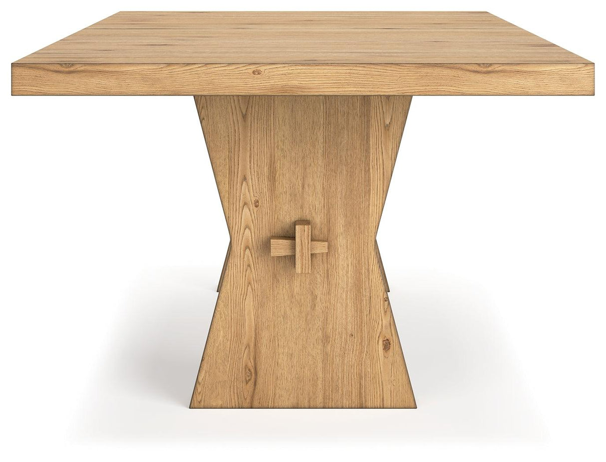 Galliden Light Brown Dining Table by Ashley at Eve Furniture