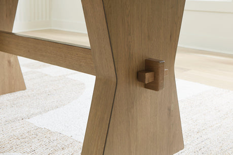 Galliden Light Brown Dining Table by Ashley at Eve Furniture