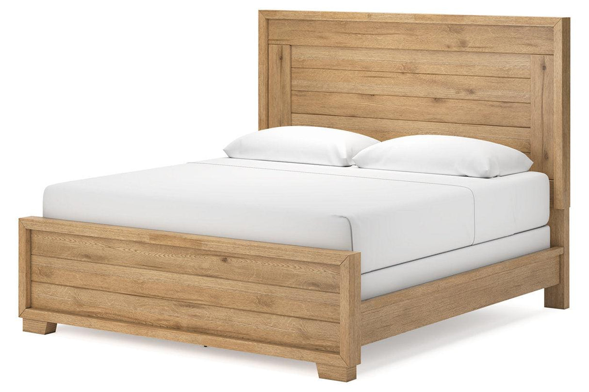 Galliden Light Brown King Panel Bed by Ashley at Eve Furniture