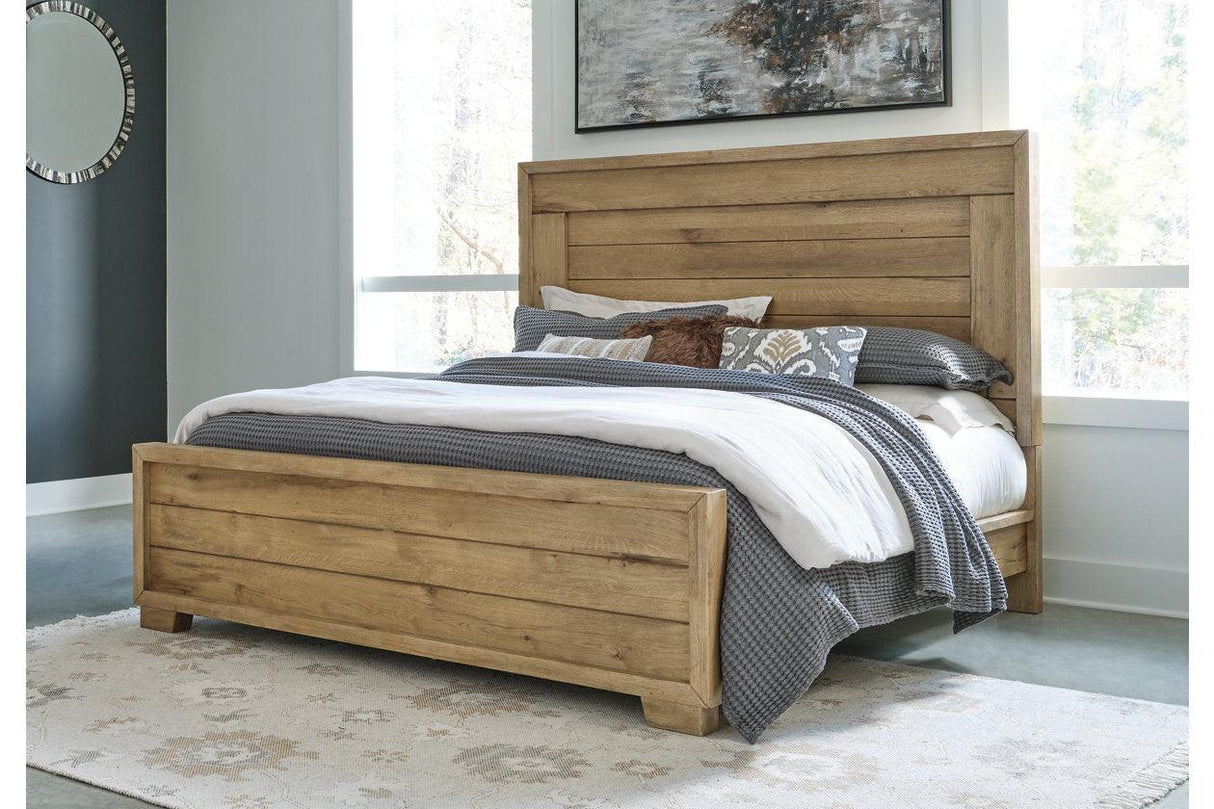 Galliden Light Brown King Panel Bed by Ashley at Eve Furniture