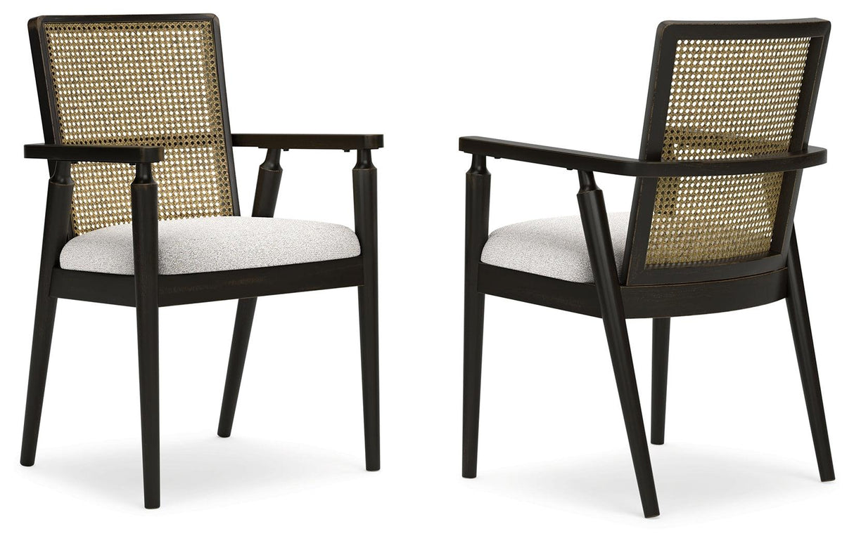 Galliden Black Dining Arm Chair, Set of 2 by Ashley at Eve Furniture