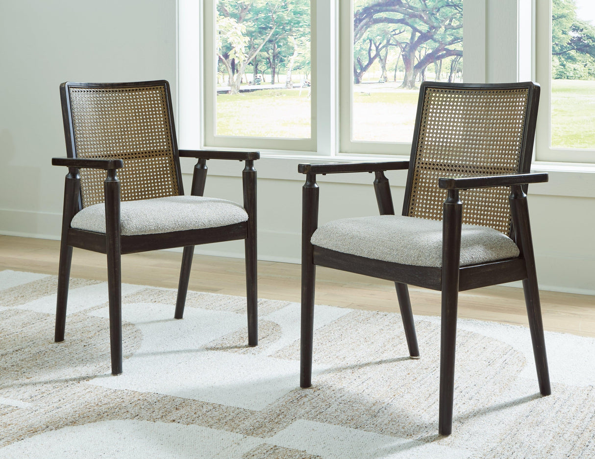 Galliden Black Dining Arm Chair, Set of 2 by Ashley at Eve Furniture
