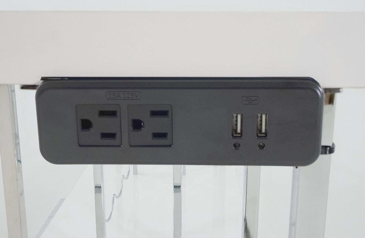 Gallimore High Glossy White/Chrome 2-Door Bar Cabinet with Glass Shelf by Coaster at Eve Furniture