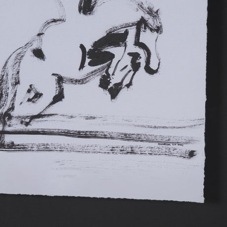Galloping Silhouette by Santhosh ch Hand-Embellished Framed Artwork Matted under Glass by Mercana at Eve Furniture