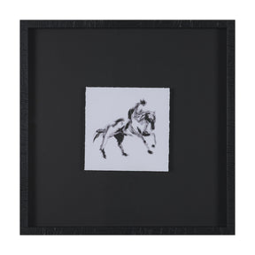 Galloping Silhouette by Santhosh ch Hand-Embellished Framed Artwork Matted under Glass by Mercana at Eve Furniture
