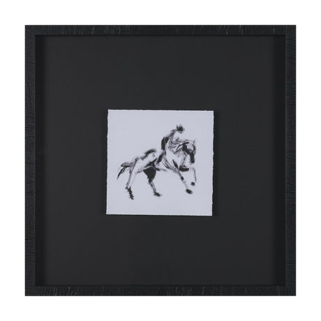Galloping Silhouette by Santhosh ch Hand-Embellished Framed Artwork Matted under Glass by Mercana at Eve Furniture