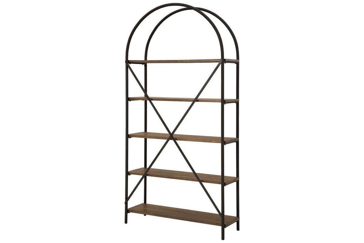 Galtbury Brown/Black Bookcase by Ashley at Eve Furniture