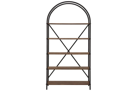 Galtbury Brown/Black Bookcase by Ashley at Eve Furniture