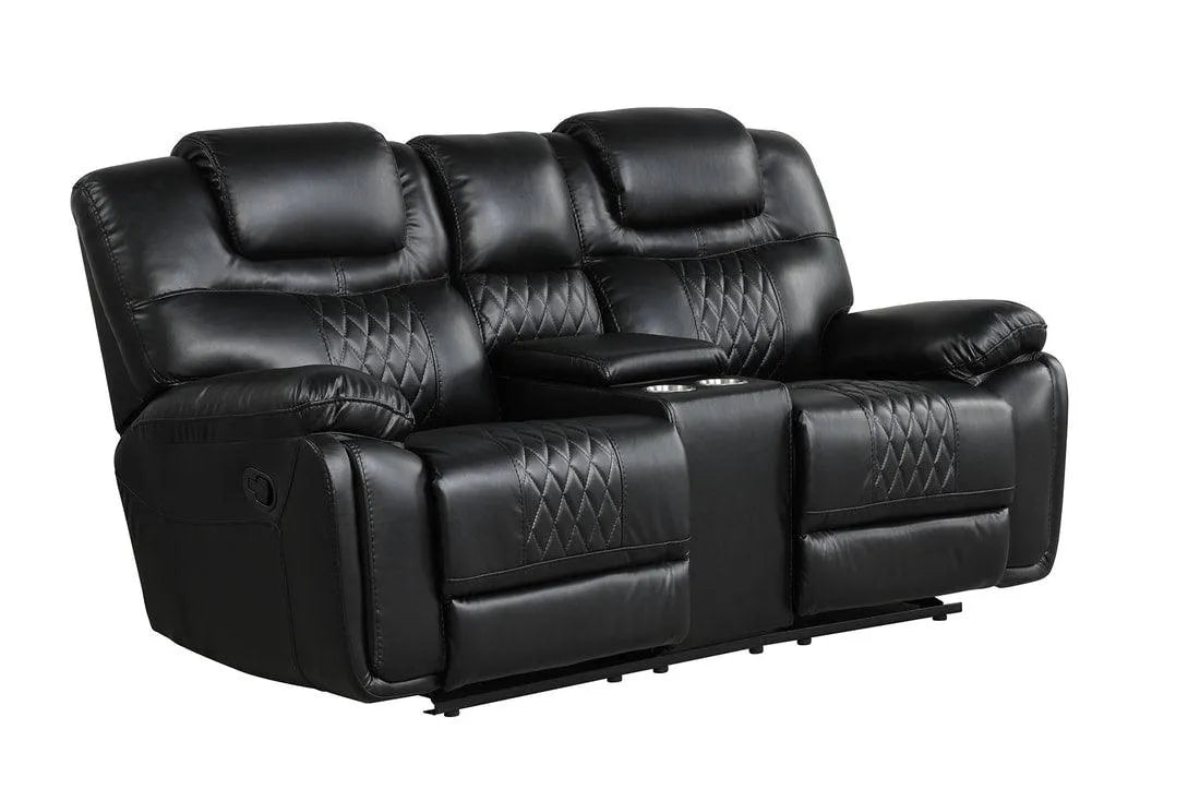 Galveston Black Leather Gel Reclining Living Room Set by Happy Homes at Eve Furniture