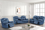 Galveston Blue - 3pc Oversized Reclining Living Room Set