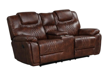 Galveston Brown Leather Reclining Living Room Set by Happy Homes at Eve Furniture